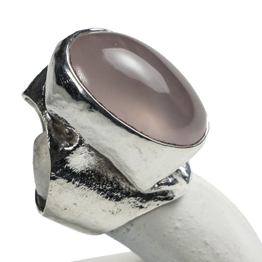 Silver & Rose Quartz Ring