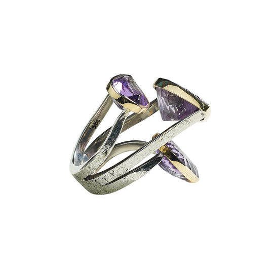 Pear Amethyst Ring