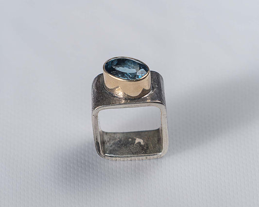 Square London Blue Topaz Ring