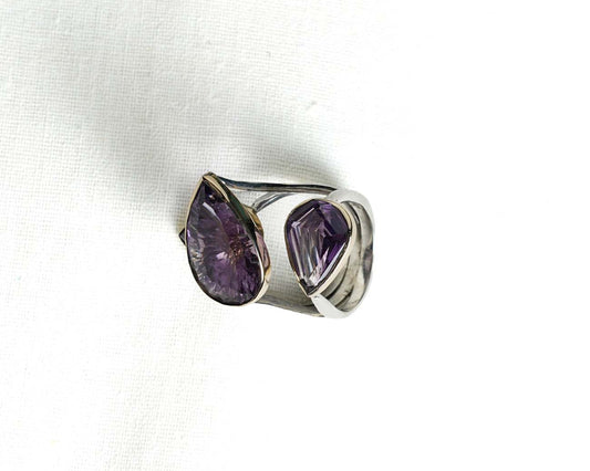 Pear Amethyst Ring