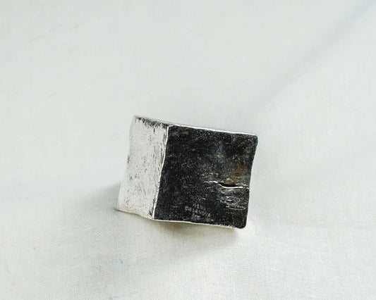 Silver Cube Ring