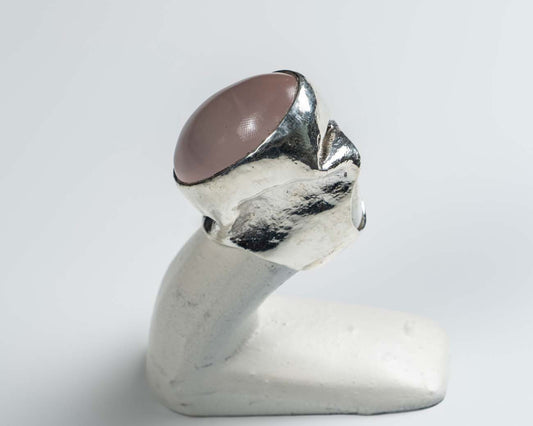 Silver & Rose Quartz Ring