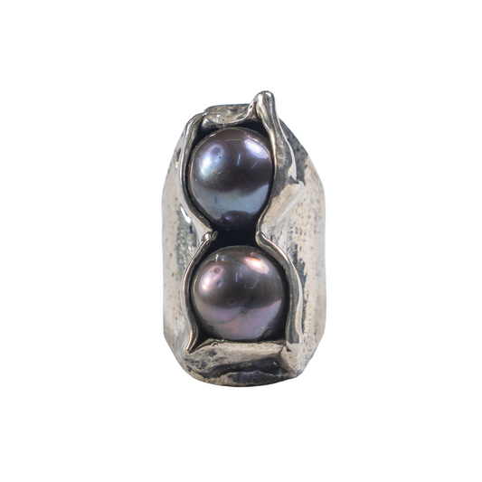 Two Black Pearl Ring