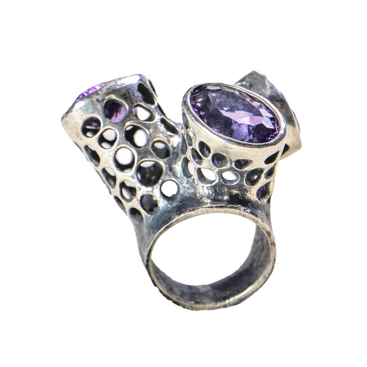 Amethyst & Sea Foam Ring