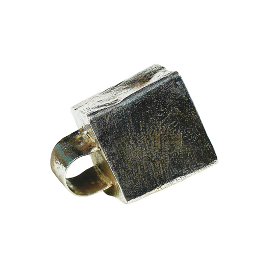 Silver Cube Ring