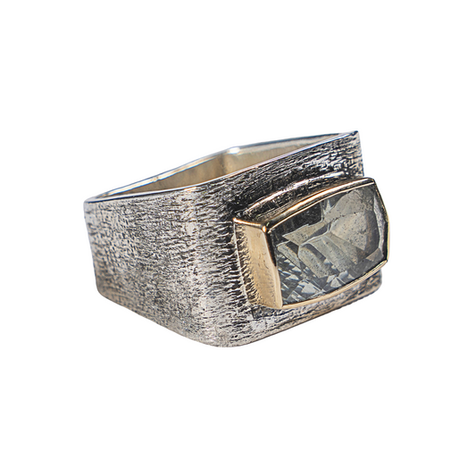 Rectangular Silver & Gold Ring