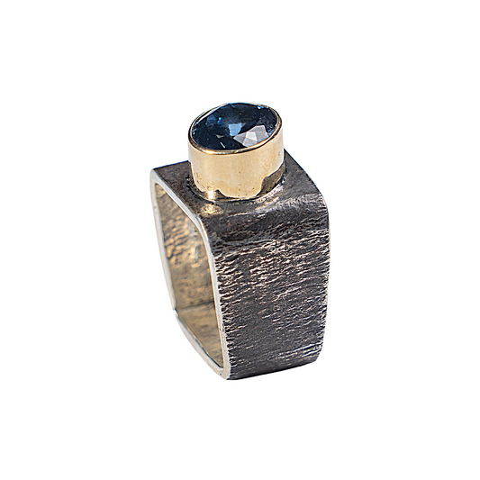 Square London Blue Topaz Ring