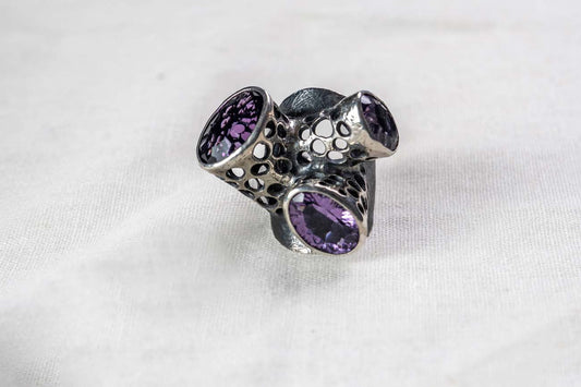 Amethyst & Sea Foam Ring